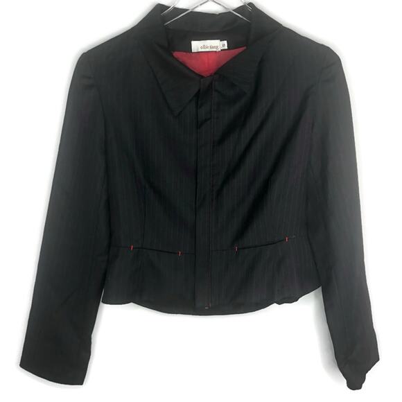 Ollie Sang Blazer Black Pinstripe with Back Design - Picture 1 of 8